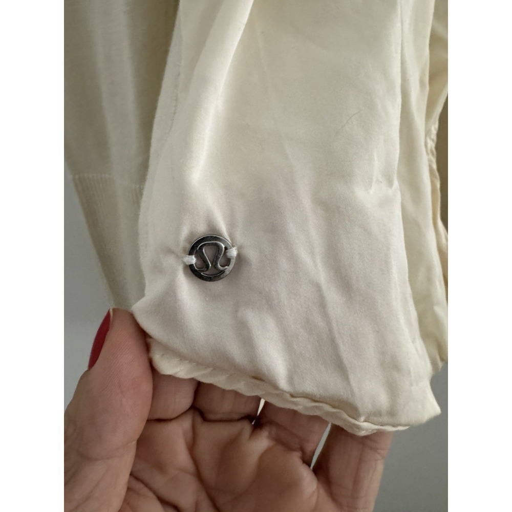 Lululemon Still At Ease Cashmere Blend Pullover Sweater Size M Cream Open-Back‎ - Picture 4 of 8